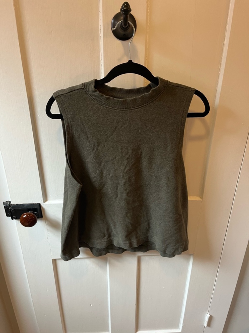 PACT Organic Airplane Mock Neck Shell Olive Green Large